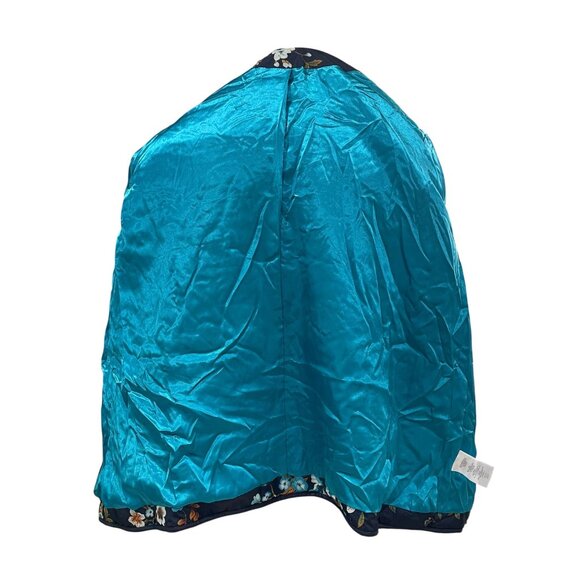 Dennis Basso Floral Quilted Jacket 2X Blue Fall Layering Vintage Grannycore - Picture 8 of 10